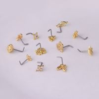 Nose Rings & Studs Fashion Crown Flower 316L Stainless Steel  Copper Plating main image 6