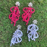 Resin Beads String Tassel Eardrops Ethnic Style Earrings main image 1