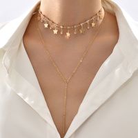Fashion Elegant Butterfly Shape Pendant Multi-layer Rhinestone Inlaid Clavicle Chain Necklace main image 2