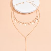 Fashion Elegant Butterfly Shape Pendant Multi-layer Rhinestone Inlaid Clavicle Chain Necklace main image 3