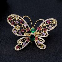 Stylish Japanese And Korean Temperament High-grade Elegant Butterfly Brooch Suit Simple Personality Inlaid Zircon Accessories Clothes Corsage Jewelry sku image 2