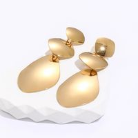 Fashion Simple Geometric Shape Electroplated 18k Gold Stainless Steel Earrings main image 2