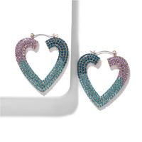 Fashion Alloy Diamond Heart Earrings sku image 5