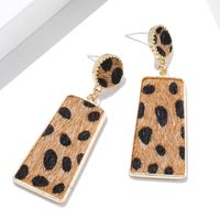 New Fashion Creative Suede Leopard Geometric Long Earrings Simple Earrings sku image 2