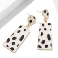 New Fashion Creative Suede Leopard Geometric Long Earrings Simple Earrings sku image 1