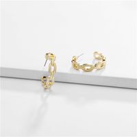 Jewelry Alloy Chain Hollowed Out C Word Drop Oil Female Earrings sku image 2