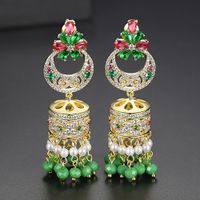 Stud Earrings Color Bells Pearl Women's National Wind Stud Earrings Gifts sku image 1