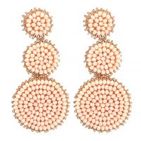 New Earrings Fashion Earrings Ethnic Style Creative Handmade Rice Beads Geometric Earrings sku image 1