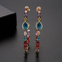 Dew Earrings Banquet Atmosphere Ladies Copper Inlaid Zirconium Earrings Earrings Gift sku image 2
