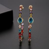 Jinse Dettol Boucles D'oreilles Européen Et Américain Tempérament Banquet Élégant Femmes De Cuivre Incrusté De Zirconium Boucles D'oreilles En Gros Cadeau En Gros sku image 2