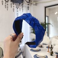 Explosion Style Simple High-end Hair Accessories Imitation Leather Patent Leather Knotted Wide-angle Hair Band sku image 6