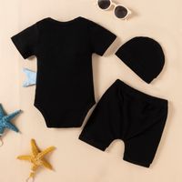 أزياء طفل قصيرة الأكمام إلكتروني القرش طباعة رومبير الأولاد بدلة ثلاث قطع main image 5