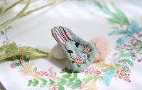 Korea Cloth Art Embroidery Rabbit Brooch Pin Japanese Cute Cartoon Animal Children Brooch Brooch sku image 1