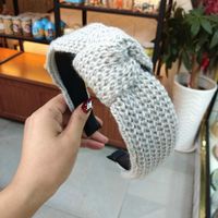 Korean Fashion New Knitted Wool Knotted Headband Wide-brimmed Solid Color Simple Hair Accessories Fashion Wild Headband Ladies Wholesale Nihaojewelry sku image 9