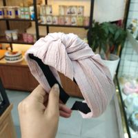 Korean Fashion Wide-brimmed Pleated Knot Headband High-end Solid Color Fabric Pressure Hairpin Explosion Headband Ladies Wholesale Nihaojewelry sku image 9