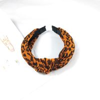 Retro  Leopard Print Folds Knotted Hair Band sku image 4