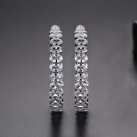Fashion Jewelry Wholesale Fashion Ladies Colored Copper Inlaid Zircon Earrings sku image 4