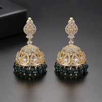 Fashion Jewelry Wholesale Hollow Pearl Fringed Banquet Ladies Copper Studded Zircon Earrings sku image 2