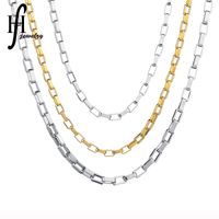 Factory Spot Direct Sales Simple All-match Long Keel Chain Men And Women Pendant Necklace 304 Stainless Steel Box Chain Mixed Batch sku image 2