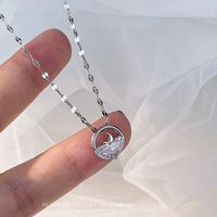 New Style Hollow Round Moon Spring Water Pendant Necklace main image 2