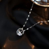 New Style Hollow Round Moon Spring Water Pendant Necklace main image 4