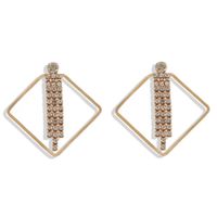 New Fashion Square Diamond-shaped Alloy Tassel Earrings Wholesale Nihaojewelry sku image 6