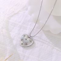 Fashion Peach Heart Full Diamond Long Necklace sku image 1