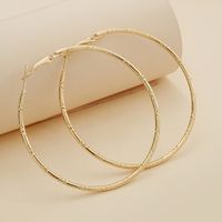 Simple Fashion Hollow Round Carved Large Stainless Steel Earrings main image 1