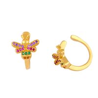 Fashion C-shaped Snake-shaped Sharp Ear Clip Copper Butterfly Earrings For Women sku image 10