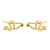 Fashion C-shaped Snake-shaped Sharp Ear Clip Copper Butterfly Earrings For Women sku image 4