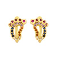 Exaggerated Sole Ear Clip Jewelry C-shaped Color Diamond Five-pointed Star Ear Bone Clip Wholesale Nihaojewelry sku image 2