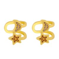 Fashion C-shaped Snake-shaped Sharp Ear Clip Copper Butterfly Earrings For Women sku image 6
