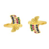 Fashion C-shaped Snake-shaped Sharp Ear Clip Copper Butterfly Earrings For Women sku image 7