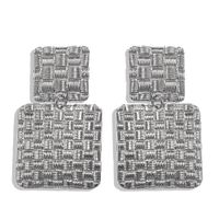 Texture Square Metal Maze Pattern Earrings Bumpy Punk Simple Geometric Earrings Wholesale Nihaojewelry sku image 3