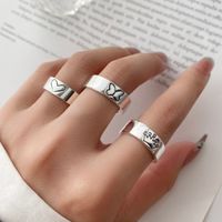 Fashion New Crown Butterfly Heart-shaped Women's Knuckle Ring Set 3-piece main image 1
