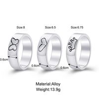 Fashion New Crown Butterfly Heart-shaped Women's Knuckle Ring Set 3-piece main image 2