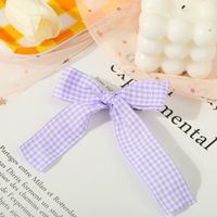 Candy Color Plaid Bow Hairpin Cute Bangs Clip Hairpin Side Clip Wholesale Nihaojewelry sku image 6