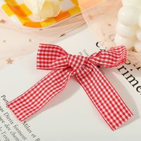Candy Color Plaid Bow Hairpin Cute Bangs Clip Hairpin Side Clip Wholesale Nihaojewelry sku image 3