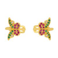 Fashion C-shaped Snake-shaped Sharp Ear Clip Copper Butterfly Earrings For Women sku image 8