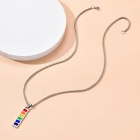 Unisex Mode Regenbogen Legierung Ferrolegierung Halskette Mit Anhänger Epoxid Überzug Keine Intarsien Halsketten main image 4