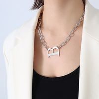 Stainless Steel  Geometric English Letter B Necklace sku image 4