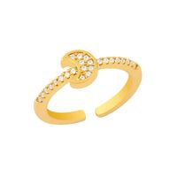 Fashion Wild Simple Diamond Zircon Cross Ring Moon Ring Hot Nihaojewelry sku image 1