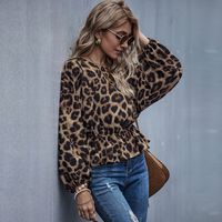 New Ladies Leopard Print Winter Women's Fashion Trends Shirts Tops sku image 7
