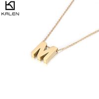 Acier Au Titane Plaqué Or 18K Mode Placage Lettre Collier sku image 25