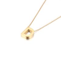 Titanium Steel 18K Gold Plated Fashion Plating Letter Necklace sku image 23