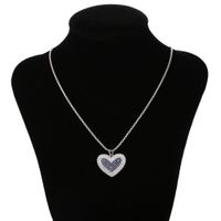 Fashion Heart-shape Copper Inlaid Zircon Necklace Wholesale sku image 4