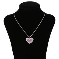 Fashion Heart-shape Copper Inlaid Zircon Necklace Wholesale sku image 3