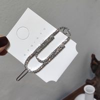 Pinza De Pelo Coreana Simple Con Forma De Clip De Papel Tachonado De Diamantes sku image 2