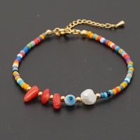 Fashion Natural Freshwater Pearl All-match Rainbow Rice Bead Foot Ornament Anklet For Women sku image 1