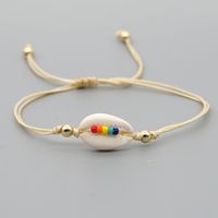 Fashion Niche Fashion Beach Style Rainbow Rice Bead Woven Natural Shell Bracelet For Women sku image 2